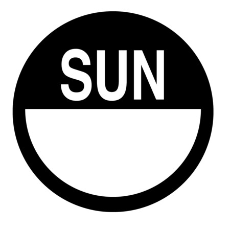 Nevs DaySpots - Sunday 2" circle White w/Black DDOT-SU2